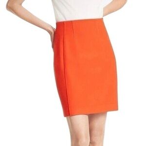 M.M. Lafleur Crosby Textured Knit Tangerine Bright Orange Red Mini‎ Skirt Size 6